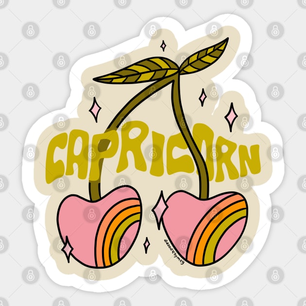 Capricorn Cherries Sticker by Doodle by Meg